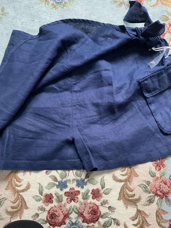 Joie Linen Faux Wrap Skort, Size XL, Navy, NWT - Picture 5 of 11